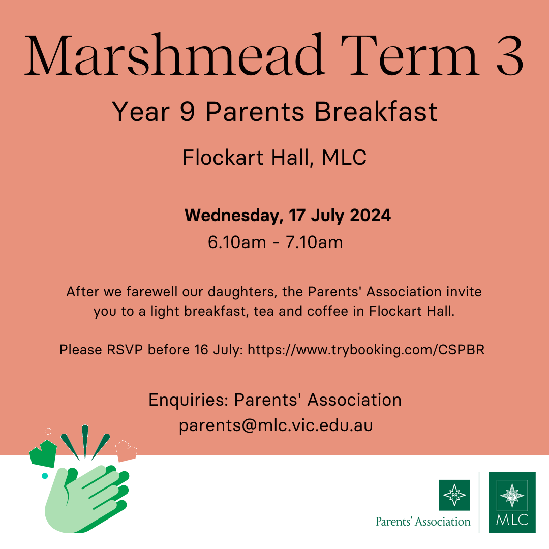 2024 Year 9 Marshmead T3 Parents Breakfast Tickets, Flockart Hall, Kew ...