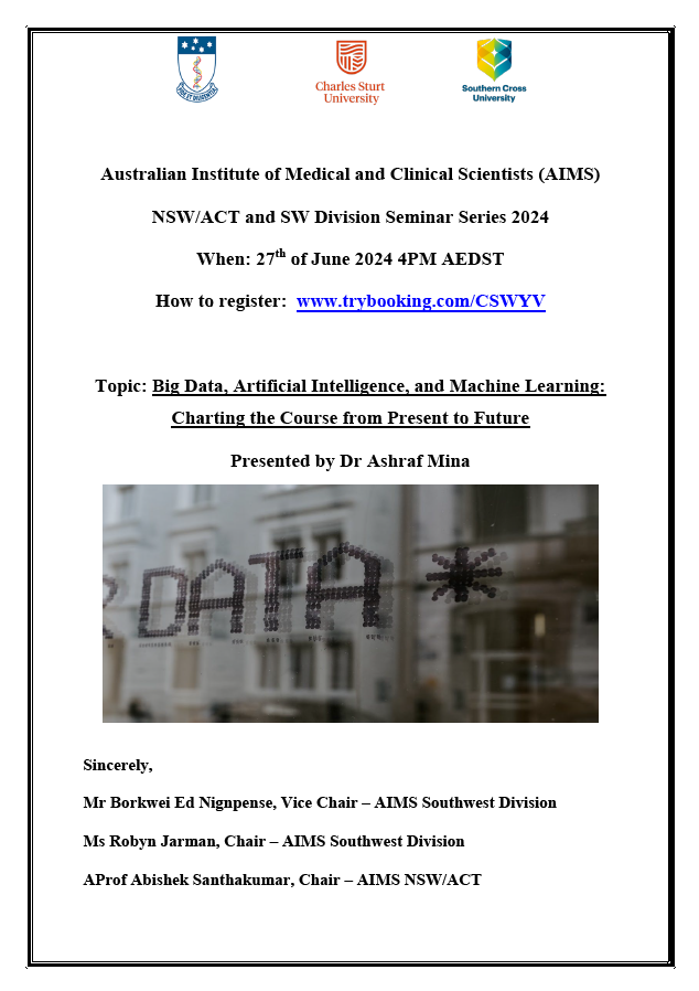 AIMS NSW/ACT/SW Division Seminar Series June 2024 Flyer