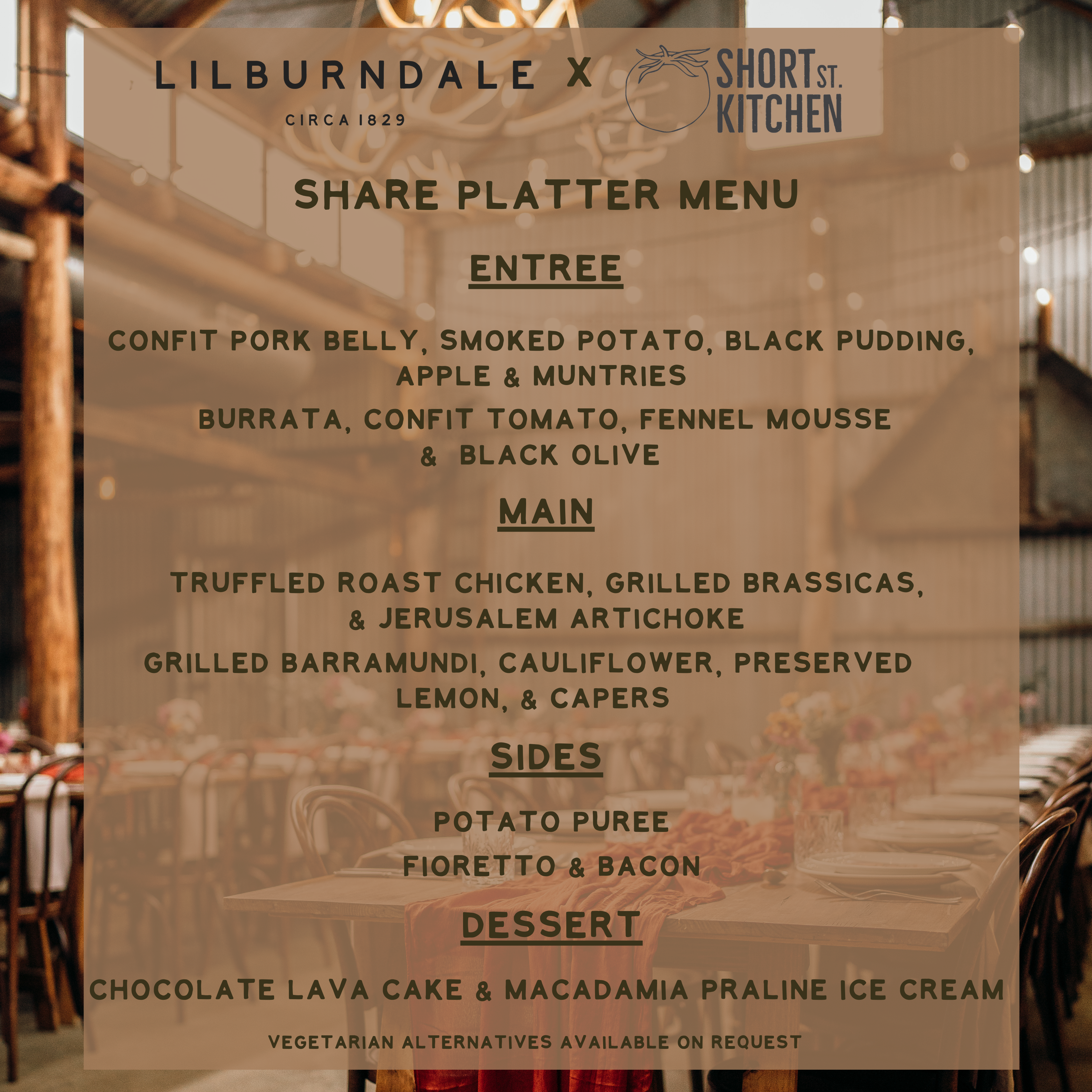 Lilburndale Winter Dining Series Menu