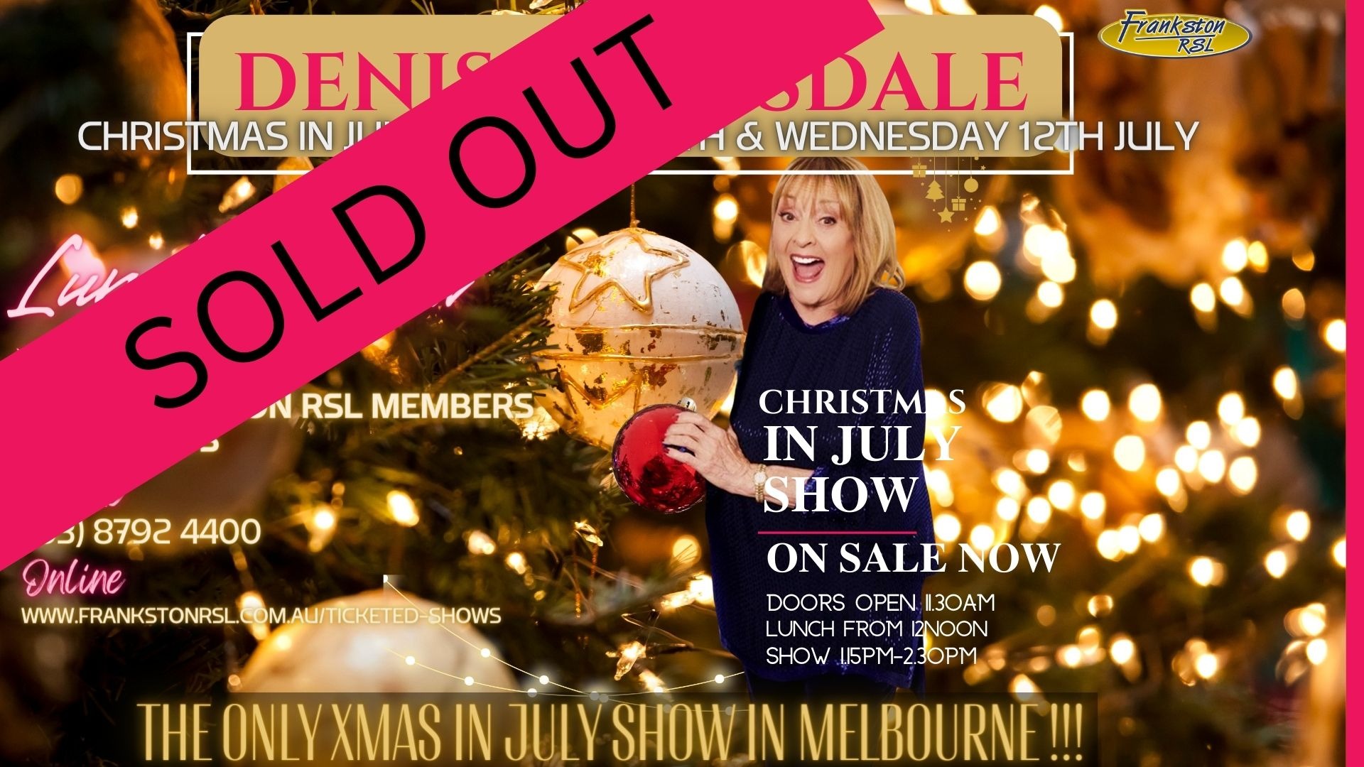 2023 Denise Drysdale Christmas in July Tickets, Frankston RSL