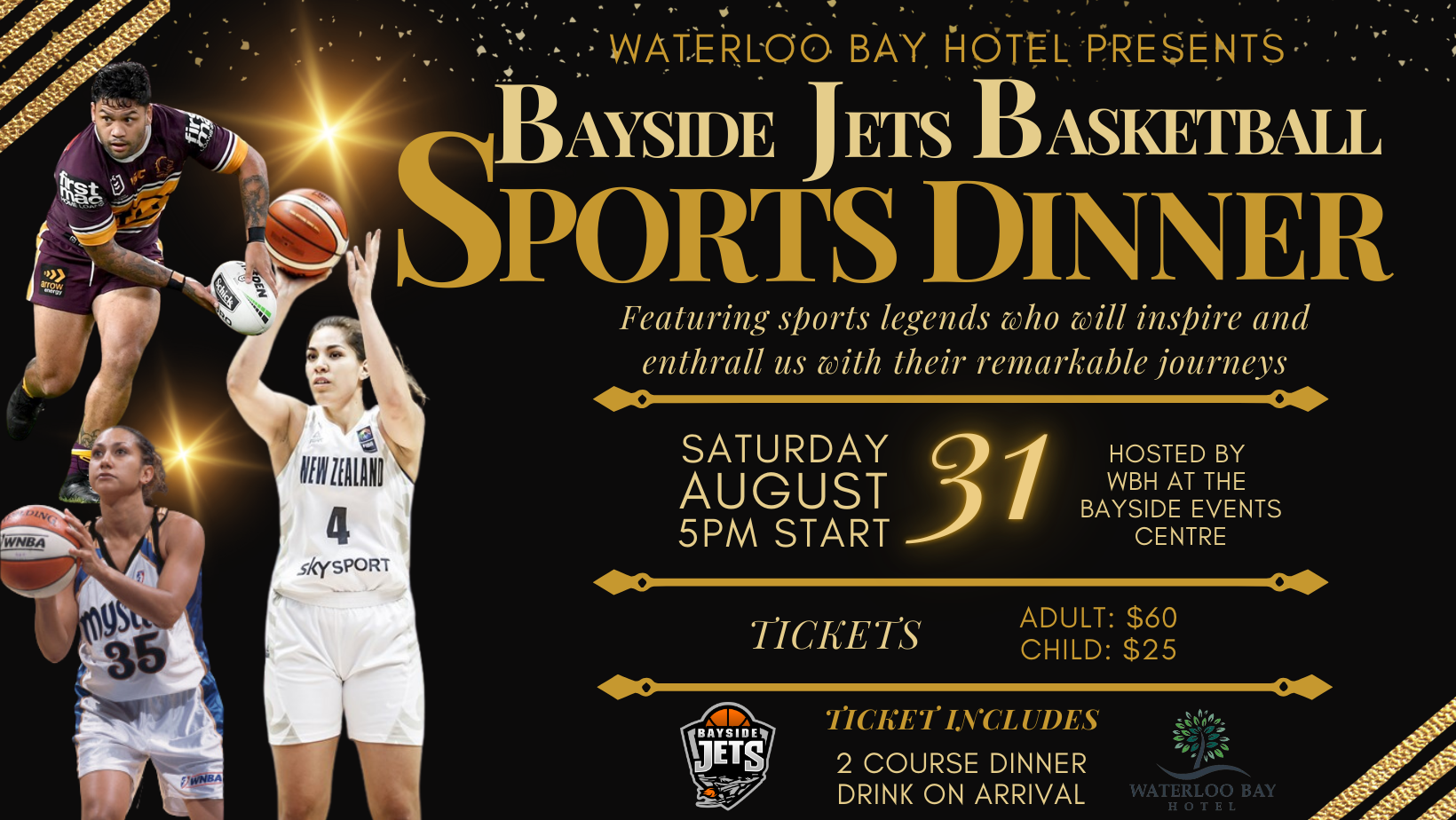 Bayside Jets Basketball Sports Dinner Tickets, Bayside Event Centre ...