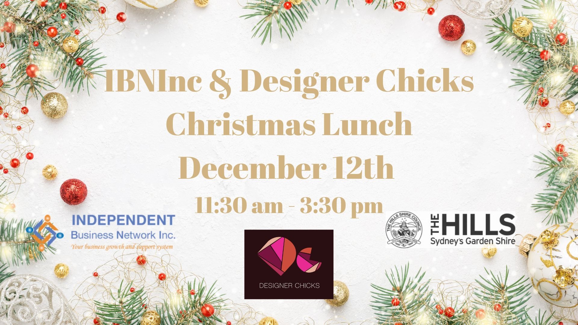 IBNInc & Designer Chicks Christmas Lunch 2024 Tickets, The Fiddler