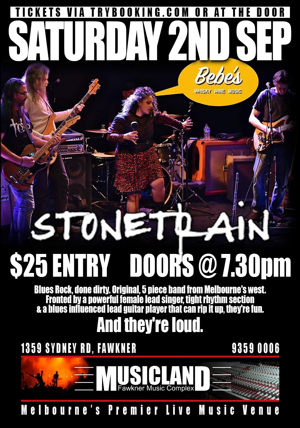 Bebe's Bar - Stonetrain Tickets, Musicland Fawkner Complex, Fawkner ...
