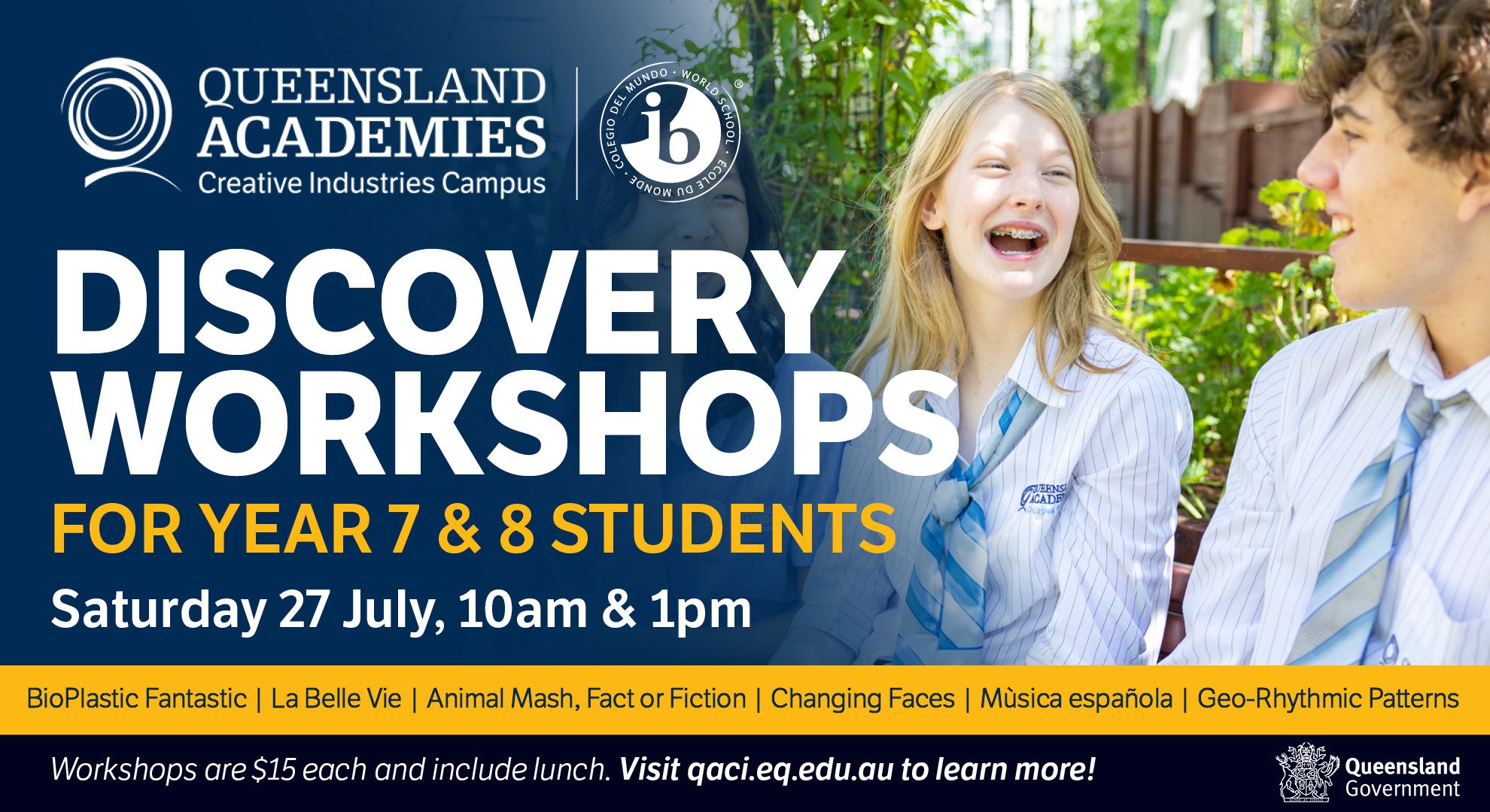 QACI Discovery Workshops Year 7&8 Tickets, Queensland Academies ...