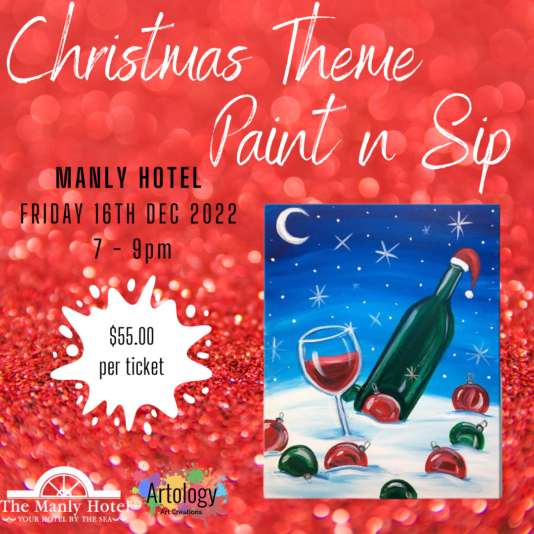 2 hr Paint & Sip "Christmas A Jolly Good Night” Tickets, The Manly