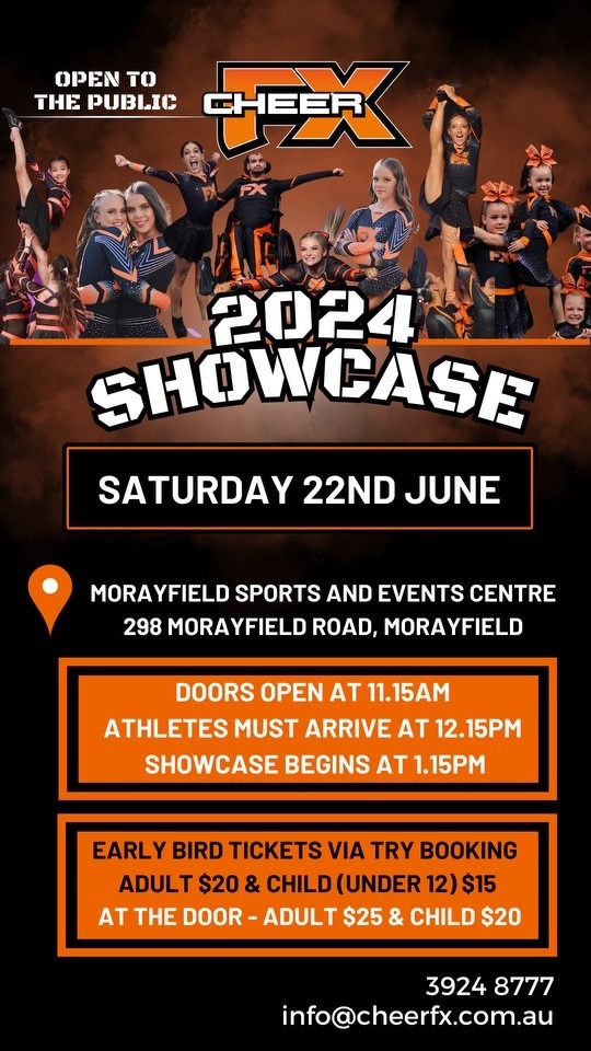 Cheer FX Showcase 22nd June 2024 Tickets, Morayfield Sports and Event ...