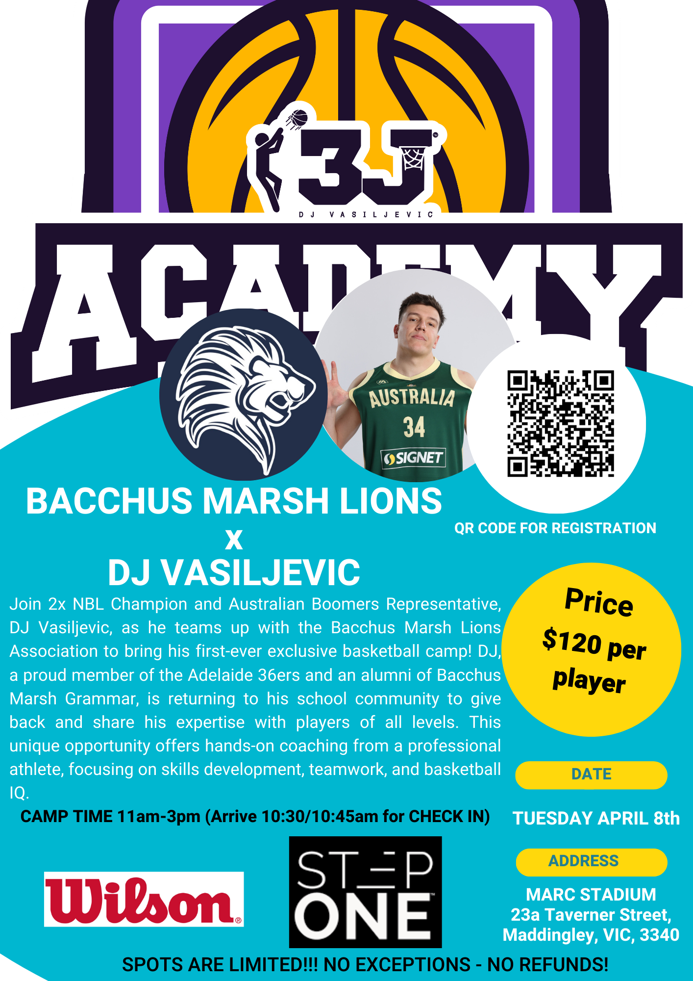 DJ Vasiljevic x Bacchus Marsh Lions Basketball Camp Tickets, MARC ...