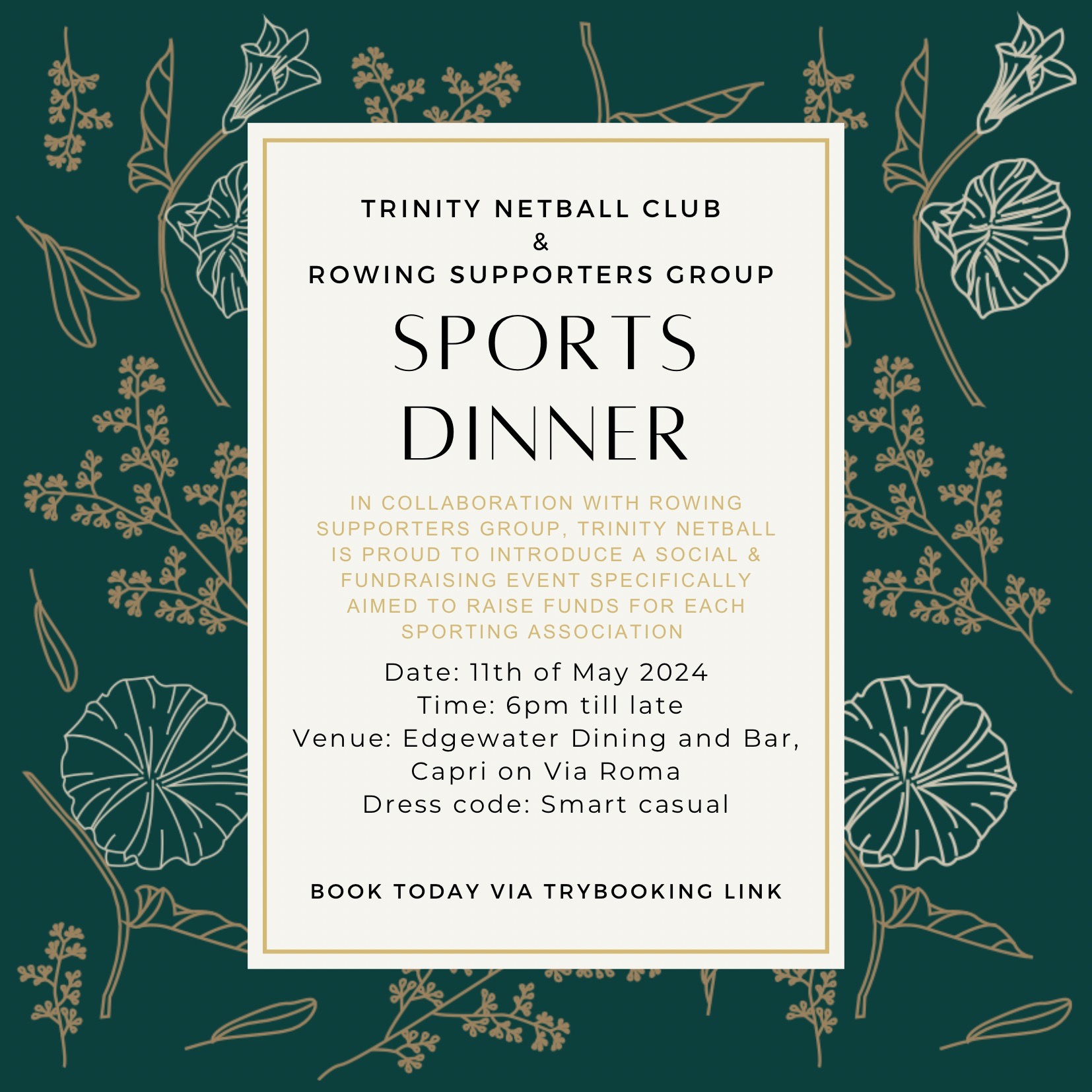 Trinity Netball Club Rowing Supporters Group Sports Dinner