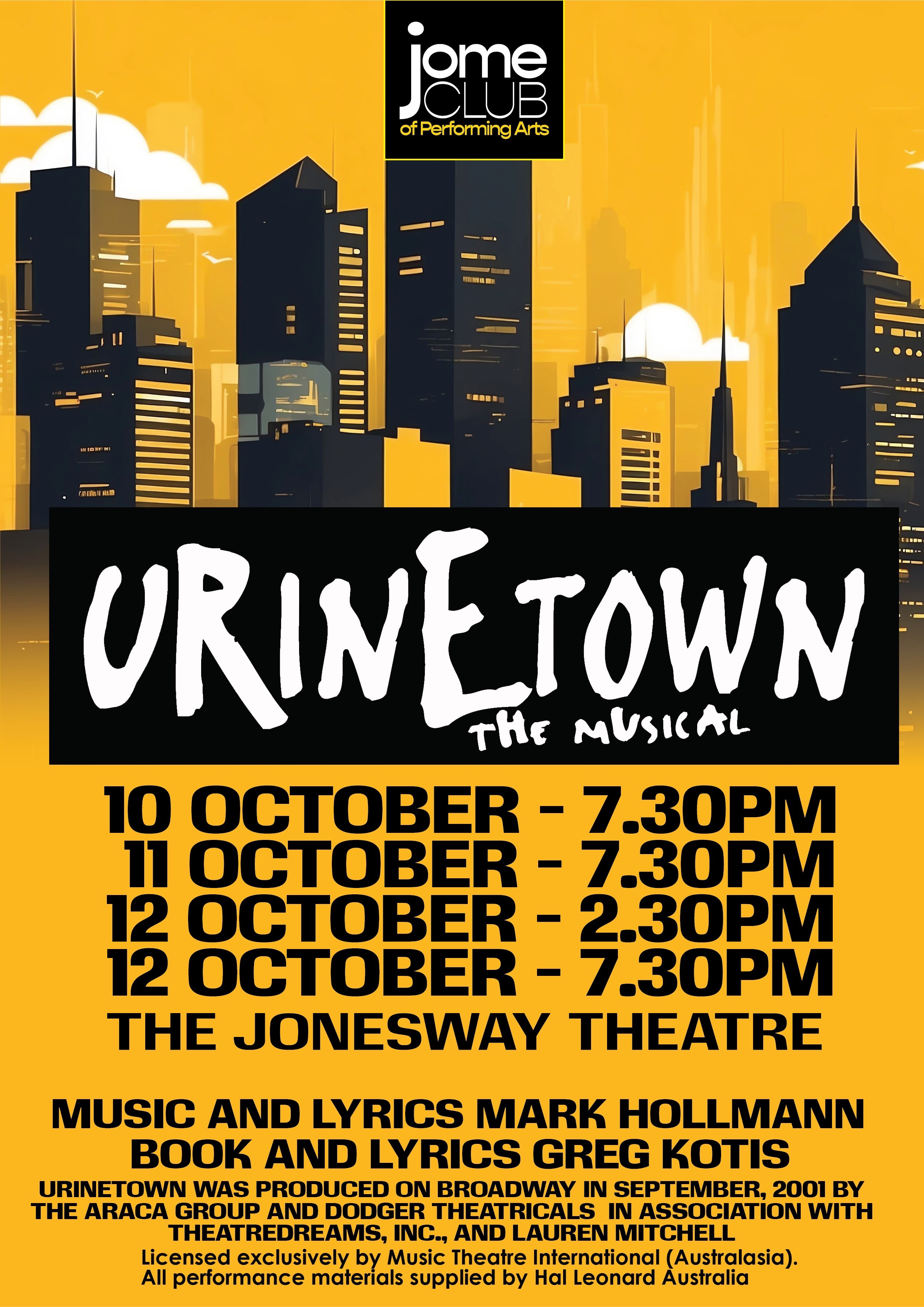 Urinetown! Tickets, The Jonesway Theatre, Perth | TryBooking Australia