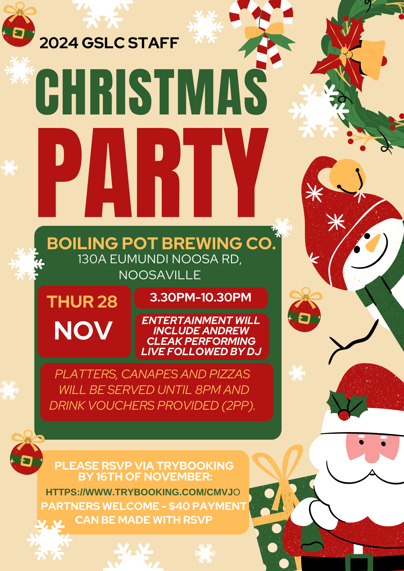 2024 Staff Christmas Party Tickets, Boiling Pot Brewing Co, Noosaville