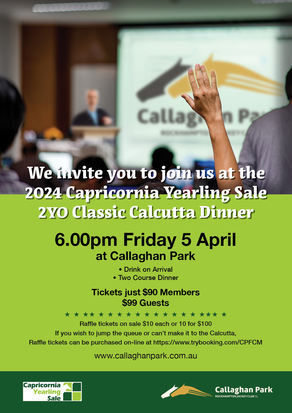 2024 Capricornia Yearling Sale 2YO Classic Calcutta Dinner Tickets