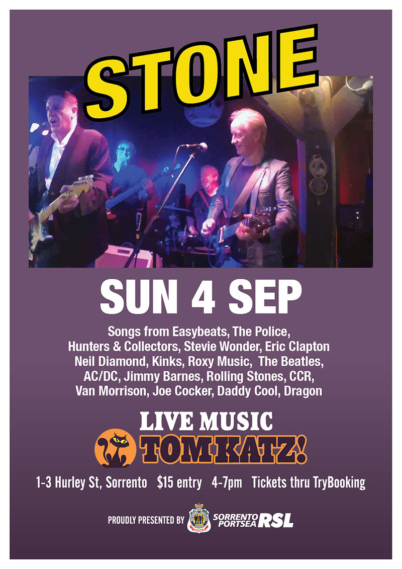 Stone Tickets, Tom Katz live at Sorrento Portsea RSL, Sorrento ...