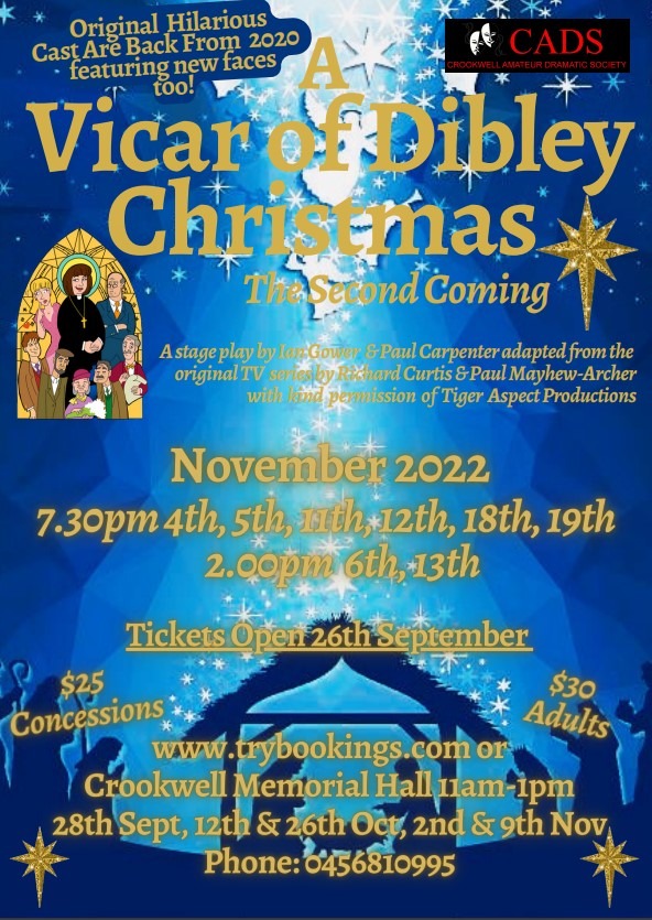 The Vicar of Dibley Christmas Tickets, Crookwell Memorial Hall