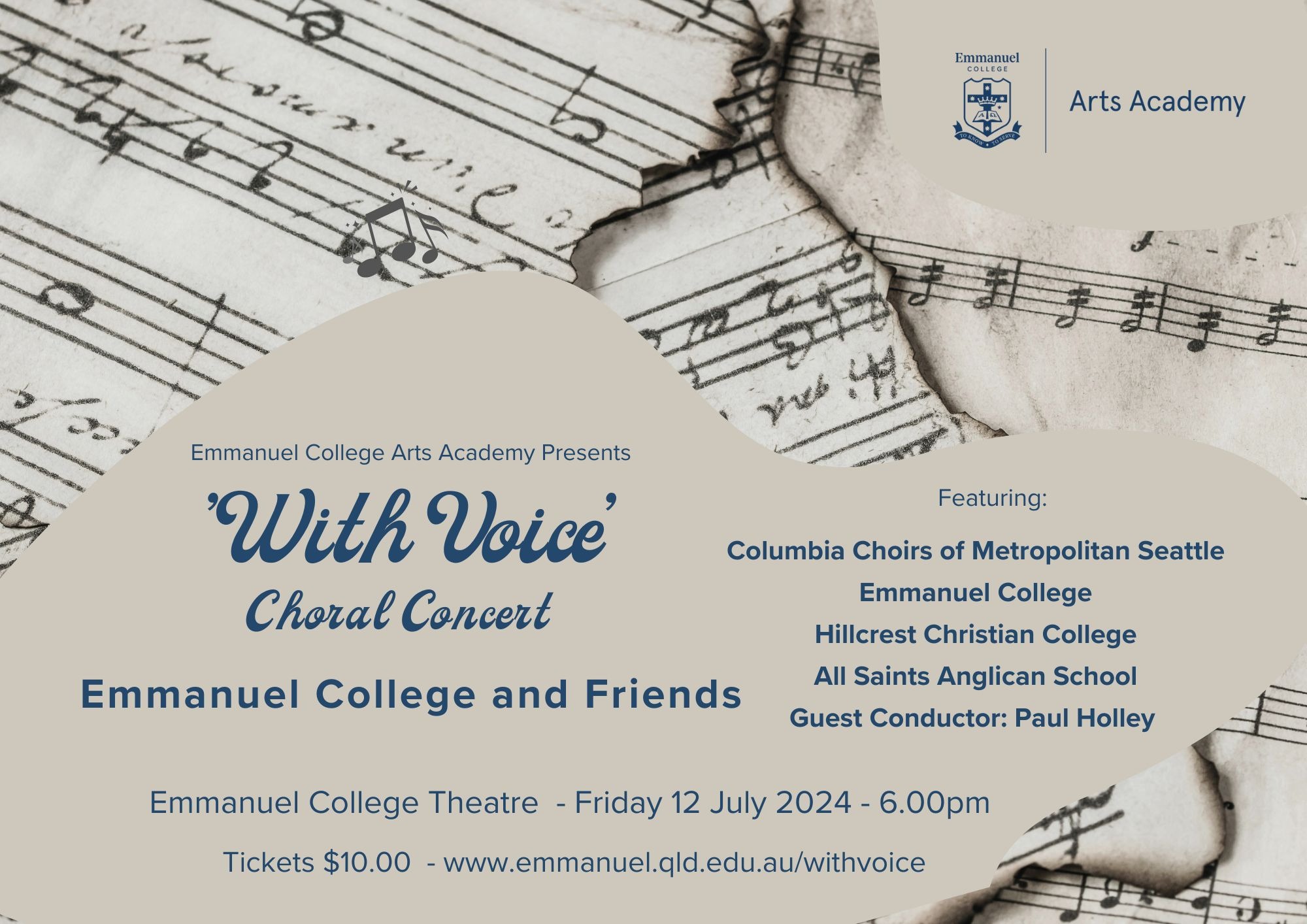 'With Voice' Choral Concert - Emmanuel College and Friends Tickets, The ...