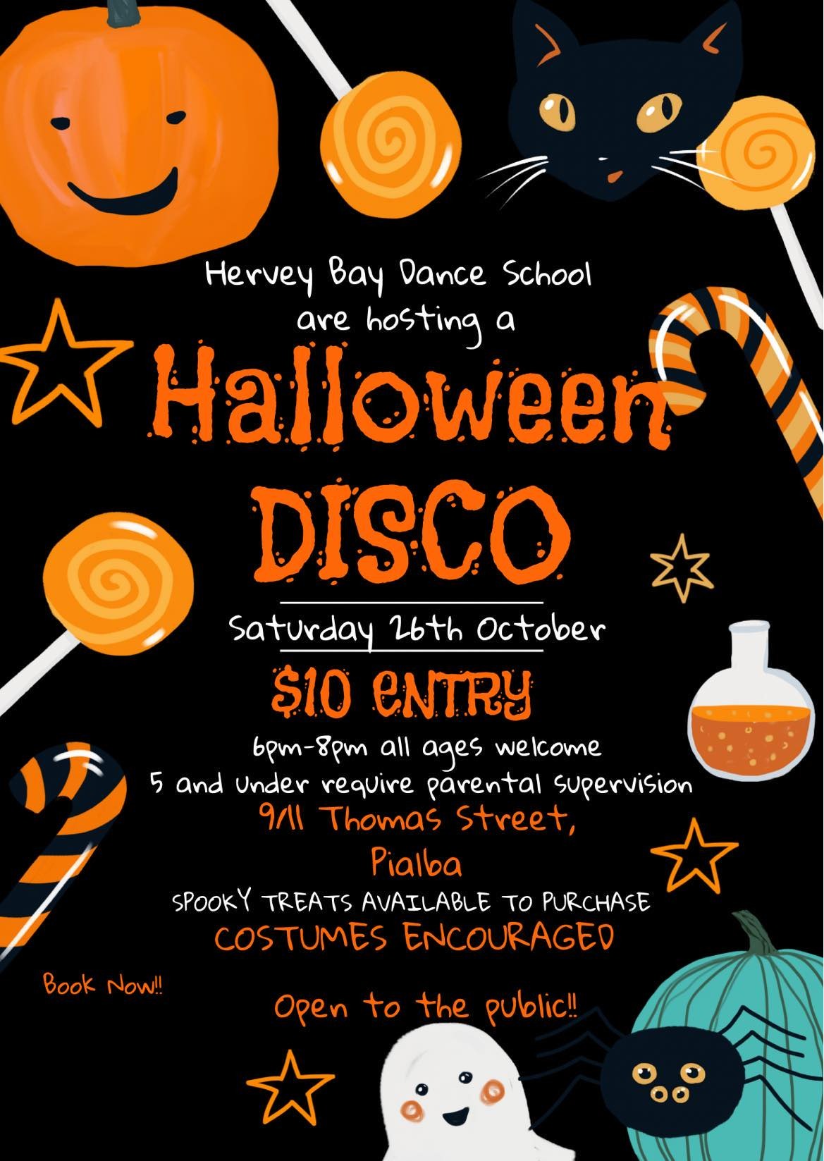 HBDS Halloween Disco Tickets, Hervey Bay Dance School, Pialba