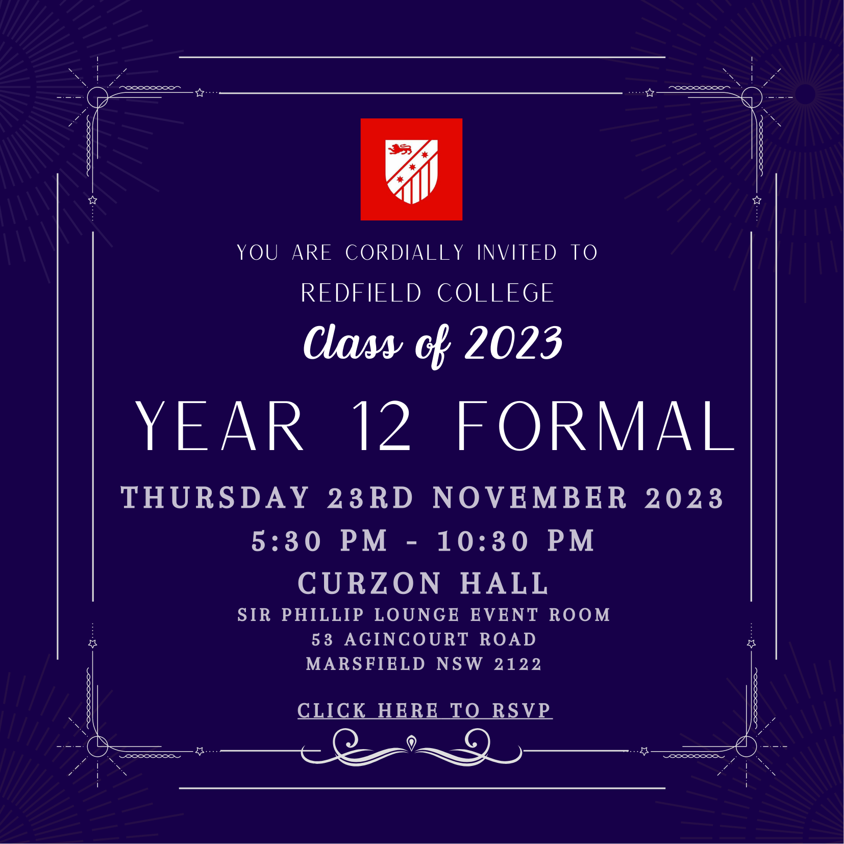 Redfield College 2023 Year 12 Formal Tickets, Curzon Hall, Marsfield ...