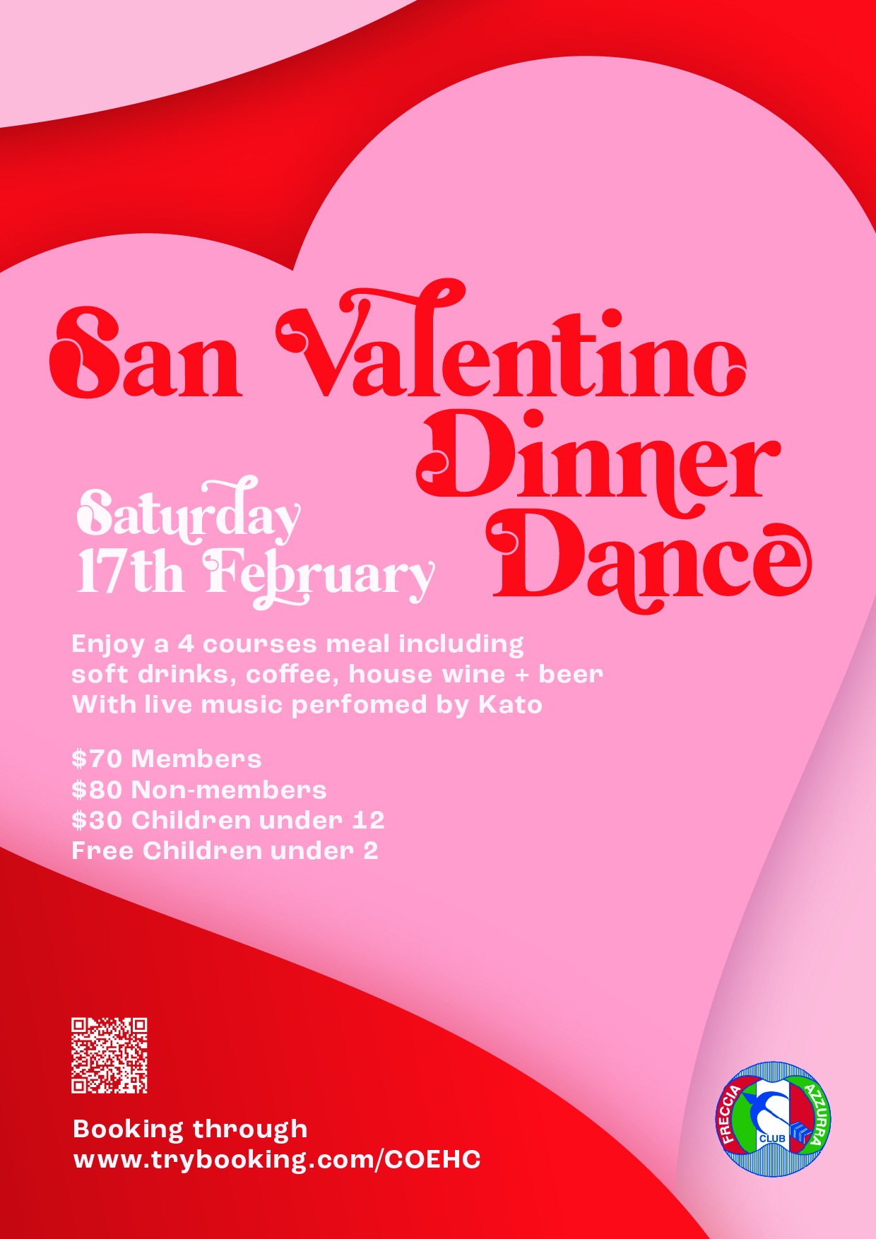 Valentines Dinner Dance Tickets, Freccia Azzurra Club, Braeside ...