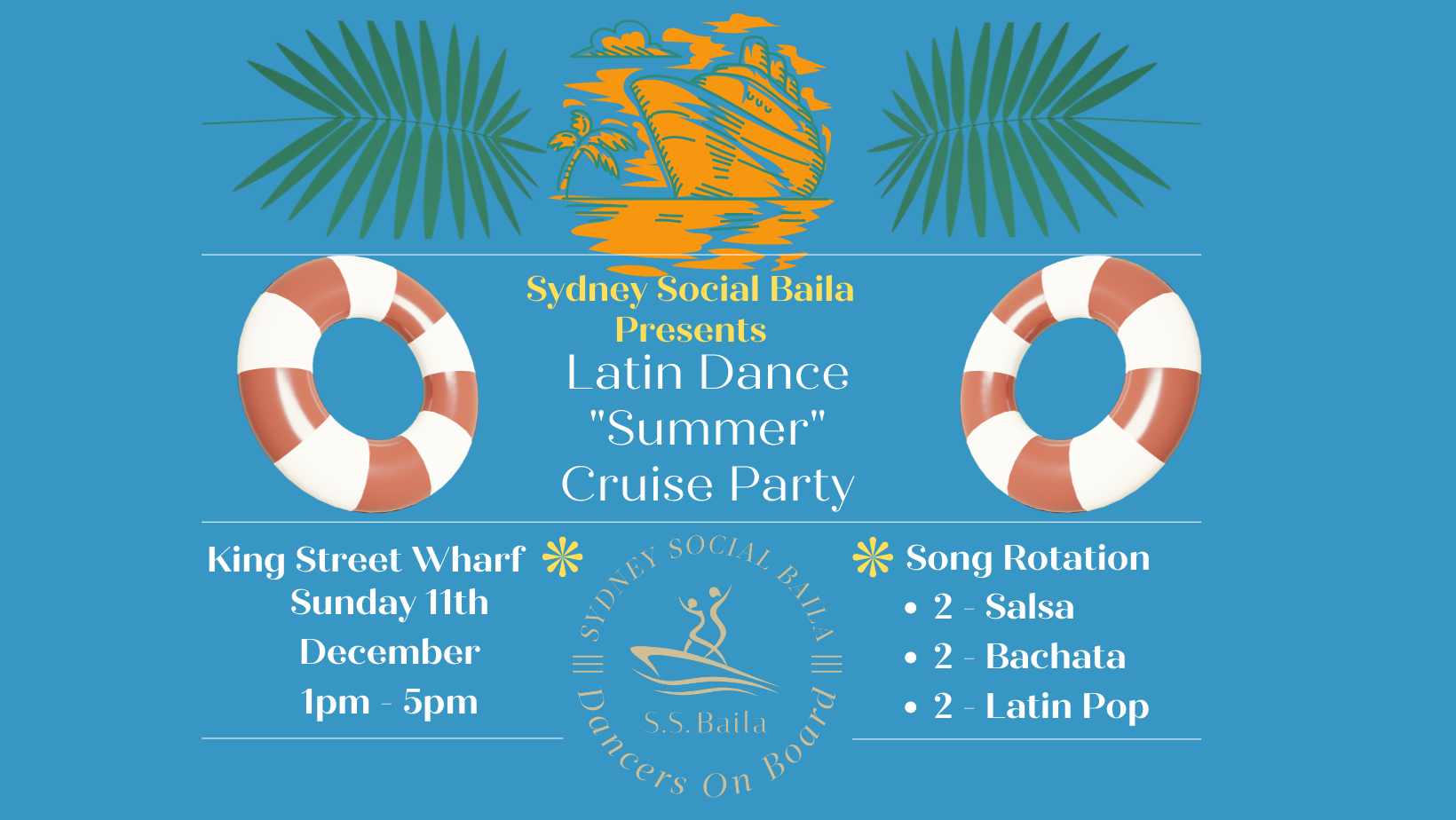 S.S. Baila Latin Dance Cruise "SUMMER PARTY" Edition! Tickets, Blue