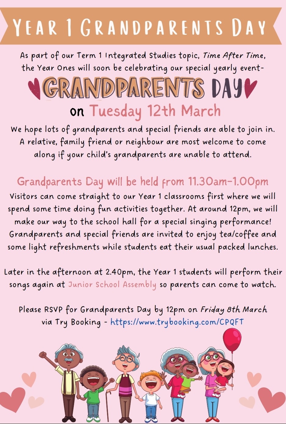 Grandparent & Special Friend Day Yr 1 2024 Tickets TryBooking Australia