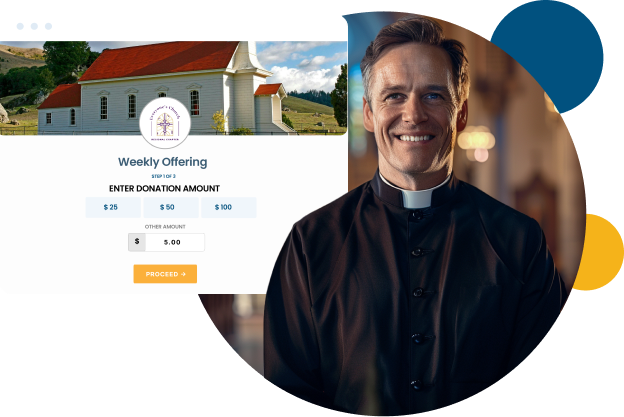 Accept weekly church congregation donations