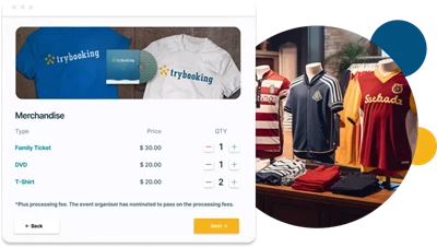 Sell merchandise alongside your event