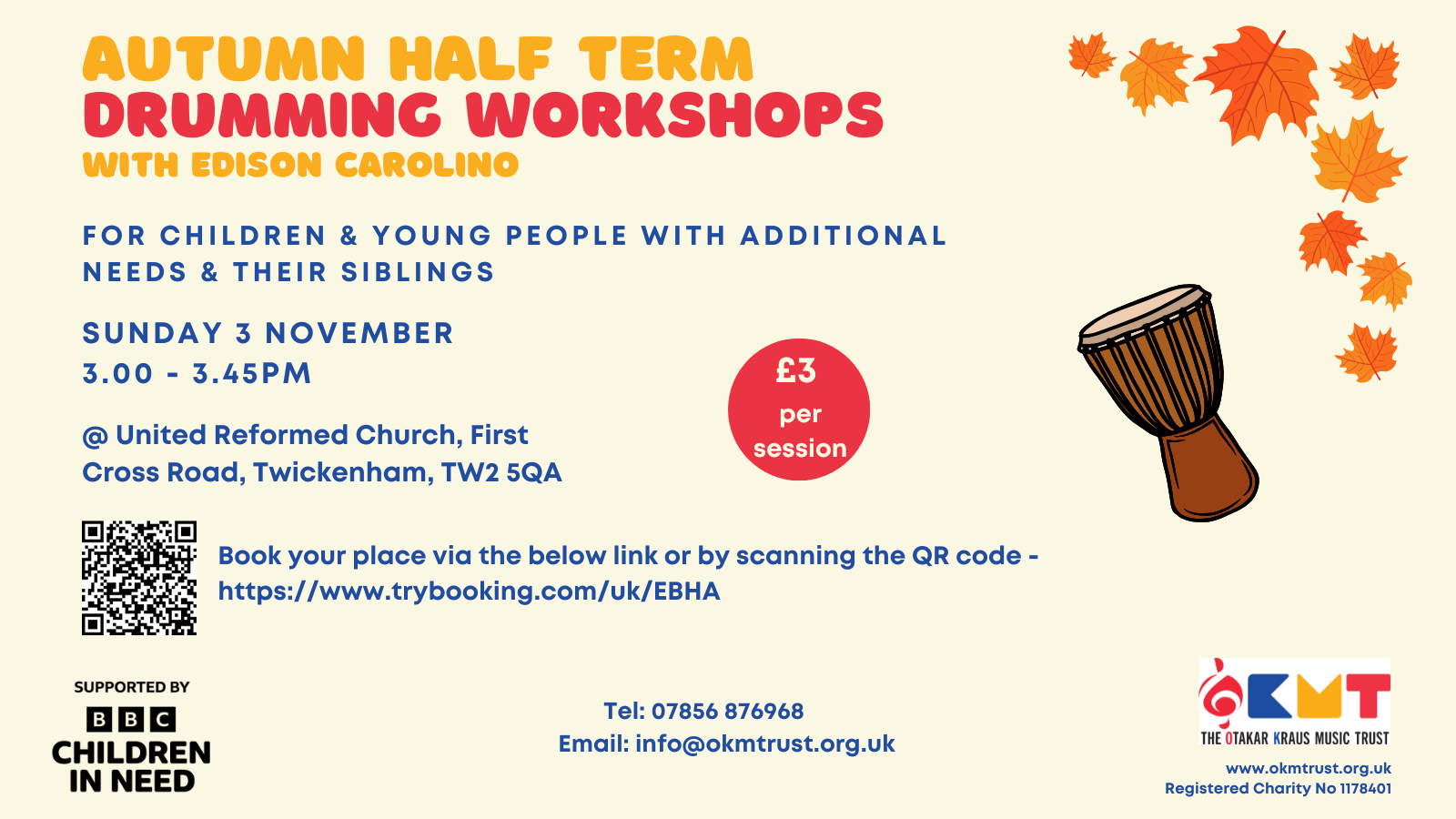 OKMT Autumn Half Term Drumming 2024 Tickets, United Reformed